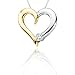 10K Two Tone 0.08 ct. Diamond Heart Pendant with Chain