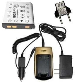 HQRP Battery and Smart Battery Charger compatible with Fuji FujiFilm FinePix JX305, JX350, JX355, JX400, JX405, JZ310, JZ510, JX310 Digital Camera plus Euro Plug Adapter