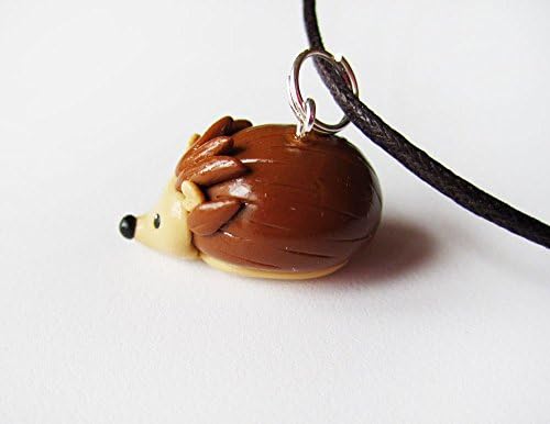 Handmade Polymer Clay Cute Hedgehog Charm Necklace