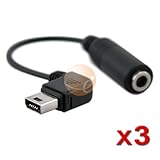 3 MINI-USB to 3.5mm Headphone Audio Adapter For HTC