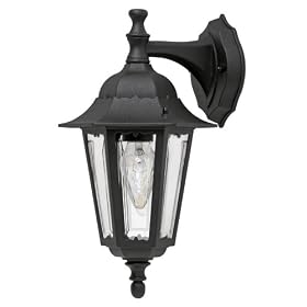 Adjusta-Post Classic One-Light Outdoor Downward Wall Sconce, Black with Clear Acrylic Beveled Lens #S73VC-BK