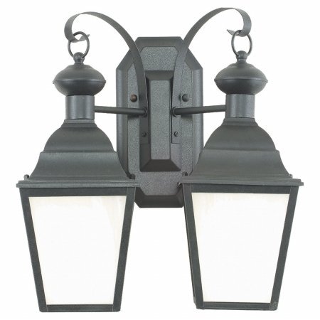 Royce Lighting RLC1236ES/2-09 Outdoor Twin Lantern Black with Frosted Globes