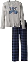 Lucky Brand Men's Long-Sleeve Thermal Lounge Top and Flannel Lounge Pant Gift Set
