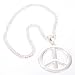 Silver Peace Sign Costume Necklace Medallion