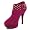 W85 New Womens Fuchsia Studded Platform Ankle Boots 6