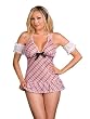 Queen Sexy Plaid print Sassy Sweet School Girl Costume 5 Pc Set Adult Costume Plus Size