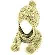 Winter Handmade Hand Knit Trooper Trapper with Scarf Winter Ski Pom Pom Hat Mint Green