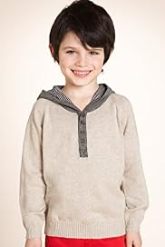 Autograph Pure Cotton Button Neck Hooded Jumper