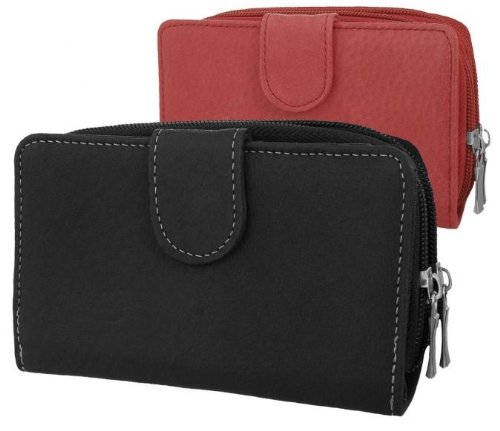 EyeCatchBags - Quality Leather Fabretti Women Purse Black