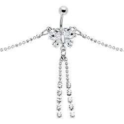 Clear Striking Gem Butterfly Belly Chain