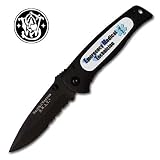 Smith & Wesson SW21802 Swat Baby Black Serrated with Insert Knife, Black with Emergency Med Tech Design