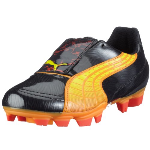 PUMA v4.10 Tricks i FG 102084 01, Chaussures de football homme - bleu foncé/orange fluo/rouge, 39 EU 
