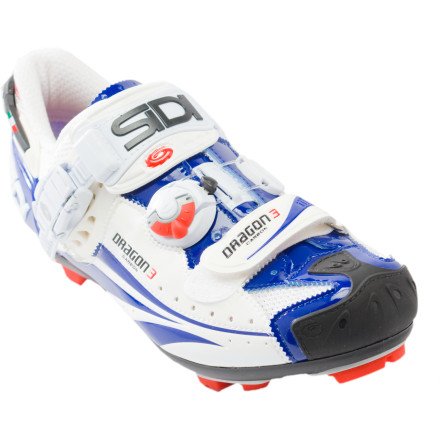Sidi Dragon 3 Carbon SRS Shoe - Men's White/Blue Vernice, 42.5