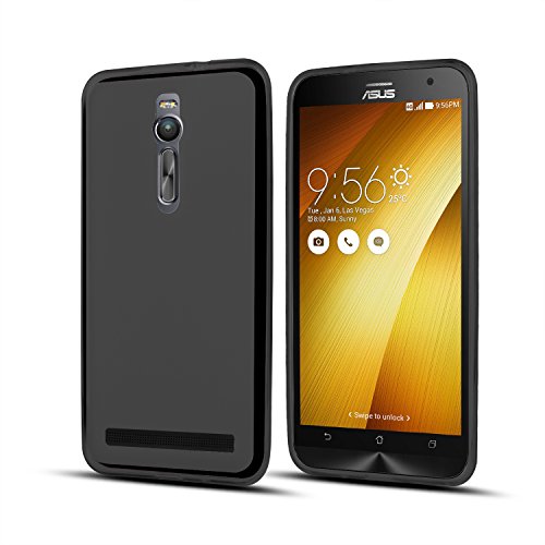 Asus Zenfone 2 Case, J&D [Drop Protection] Asus Zenfone 2 [Slim Cushion] Shock Resistant Protective Premium Jelly Case Slim Case for Zenfone 2 (5.5 ") ZE550ML / ZE551M (Black)