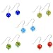 Jewelry : Murano Glass Millefiori Flower Sterling Silver .925 Disc Earrings Set