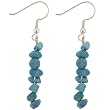 Sterling Silver Turquoise Stone Chip Dangle Earrings