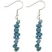 Sterling Silver Turquoise Stone Chip Dangle Earrings