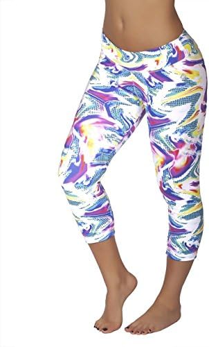 Protokolo 2730-1 Women's Sports Yoga Capri Pants S/M Printed