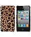 Vangoddy fausse fourrure Leopard Brun Coque de protection arrière pour Apple iPhone 4 16GB 32GB et téléphone portable d
