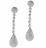 Sterling Silver Simulated Diamond cz Teardrop Earrings