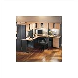 Bush Furniture Series A Beech and Grey Advantage Corner Desk Office Suite with Hutch