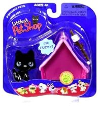 Littlest Pet Shop: Portable Pets - Black Dog with Pink Tent