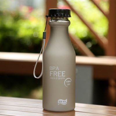 Frelaouse High Quality BPA Free Water Bottle, Light, Durable, Unbreakable Leak-resistant Bottle for Storing Cold Water, Beer, Coffee, Tea. Size: 18.5 Ounces, Color: Frosted, Black