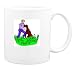 Mug with man, human, body, individuals, individual, persons, hugging, humans, people, pet, grass, person, dog