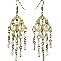 Antiqued Aurora Beaded Chandelier Earrings
