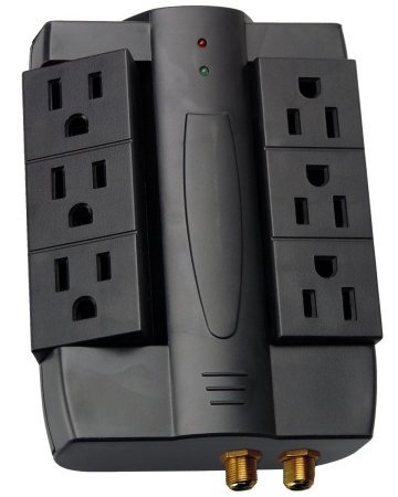 Coleman Cable 046858806 6-Outlet Surge Protector Home Theater HDTV - 6-Ft