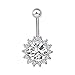 Calors Vitton Navel Jewelry Gold Plated Round Cut CZ Diamond Body Piercing Belly Rings