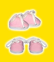 Pink Sneakers clothes fits 12" Snuggl'ems, 8" - 10" Stuffed Animal kits & most Webkinz & Shining Star animals