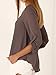 POSESHE Women's V-Neck Button Detail Dip Back Solid Blouse Top Medium Gray