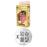 Konad Image Plate M64+stamping Nail Art Basic Set