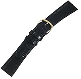 TOPMOA (トップモア) 時計バンド 牛 (クロコ型押) 黒16mm 04468