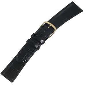 【クリックで詳細表示】[トップモア]TOP MOA 時計バンド 牛 (クロコ型押) 黒17mm 04473