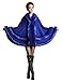 Kranda Women's Faux Fox Fur Trim Hooded Cape Wool Blend Cloak Coat