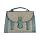 Satchel Style Fashion Cross Body / Shoulder Bag Beige & Light Blue