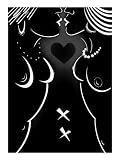 Girls Kissy - Black & White Lesbian Greeting or Valentine Card - Blank inside