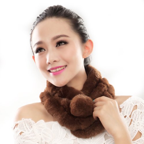 Warm Women's Rex Rabbit Fur Scarves Scarf Multicolor