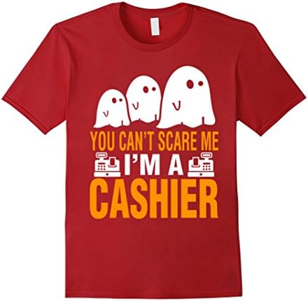 Men's Halloween You Cant Scare Me Im A Cashier Tshirts 2XL Cranberry