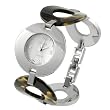 Geneva Platinum Round Link Watch w/ Tortoise Links