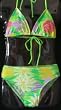 Girls 7-16 2-piece Swimwear Triangle Top Bikini Lime Floral