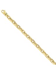 14k 6.4mm Polished Fancy Link Bracelet