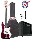 ELECTRIC BASS PACK WITH 20 WATTS AMP RED