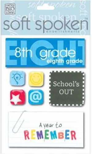 Me & My Big Ideas Soft Spoken 3 Dimensional Embellishments-Eighth Grade