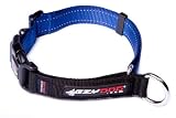 EzyDog Checkmate Martingale-Style Dog Collar, Blue, Large