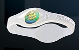 Power Balance Wristband Silicone Bracelet Clear W/White Letters Size: Large