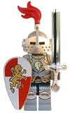King's Knight (Lion Champion) - LEGO Kingdoms Castle Minifigure with Full Armor and Giant Chrome Sword