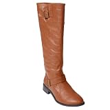 Brinley Co Womens Buckle Detail Tall Boot